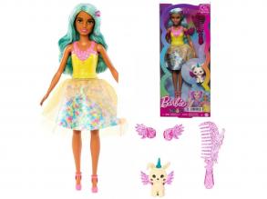 Barbie: Touch of Magic Feenpuppe in schönem Kleid mit Haustier und Zubehör- Mattel