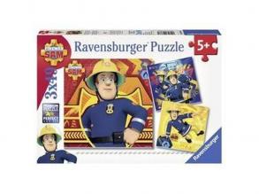 Puzzle 3x49 Teile - Sam der Feuerwehrmann