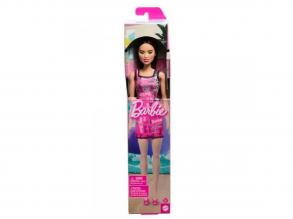 Barbie Chic Modepuppe mit braunen Haaren in rosa Barbie Kleid - Mattel