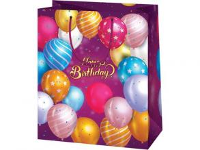 Alles Gute zum Geburtstag lila Ballon Medium Geschenk Tasche 18x10x23cm