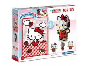 Clementoni: Hello Kitty 2 in 1 104-teiliges Puzzle und Modell