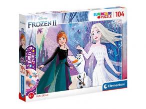 Ice Magic 2 Prinzessinnen Elsa und Anna Supercolor Jewel Puzzle 104pcs - Clementoni