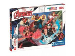 Marvel: Avengers Supercolor glitter puzzle 104pcs - Clementoni