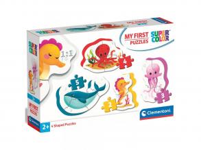 MyFirst Puzzle: 4 in 1 Unterwassertiere Supercolor Baby-Puzzle - Clementoni