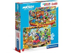 Mickey Mouse Supercolor 2 in 1 puzzle 2x60pcs - Clementoni