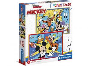 Mickey Mouse und Freunde Supercolor 2 in 1 Puzzle 2x20pcs - Clementoni