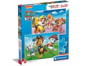 Paw Patrol Supercolor 2 in 1 2x20pcs Puzzle - Clementoni