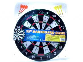 Dartscheibe mit 6 Pfeilen