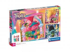 Trolls 3: 3 in 1 48teiliges Puzzleset - Clementoni