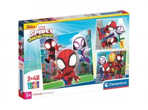 Disney Spidey 3x48 Teile Supercolor-Puzzle - Clementoni