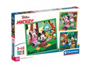 Disney Mickey Mouse und seine Freunde 3x48 Supercolor-Puzzle - Clementoni