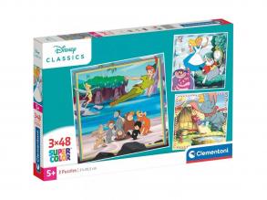 Disney klassische Märchen 3x48 Teile Supercolor puzzle - Clementoni