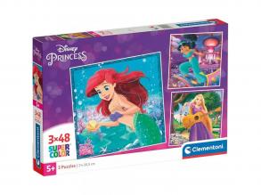 Disney Prinzessinnen 3x48 Teile Supercolor Puzzle - Clementoni