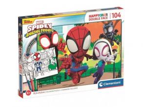 Marvel Spider-Man Färbung doppelseitiges Puzzle 104 Teile - Clementoni