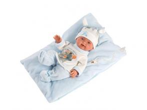 Llorens: Bebito neugeborenes Baby 26cm mit blauem Kopfkissen