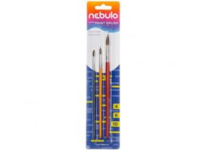 Nebulo: Bemalte Pinsel mit Holzstielen 5er Set (4-6-10)