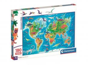 Dinosaurier-Karte 180 Teile Super-Puzzle - Clementoni