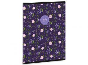 Ars Una: Lovely Bloom Wild Rose extra geheftetes kariertes Notizbuch A/5