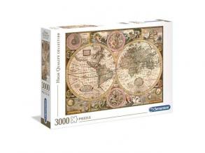 Antike Weltkarte HQC 3000 Teile Puzzle - Clementoni