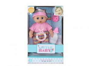 Baby in rosa T-shirt mit Zubehör 30cm-s