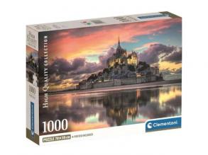 Der prächtige Mont Saint-Michel HQC 1000teiliges Puzzle mit Poster - Clementoni