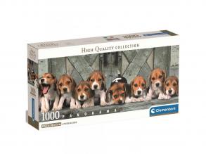 Beagle Welpen 1000 Teile Panorama-Puzzle 98x33cm - Clementoni