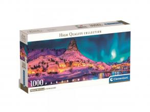 Bunte Winternacht 1000 Teile HQC-Panorama-Puzzle 98x33cm - Clementoni