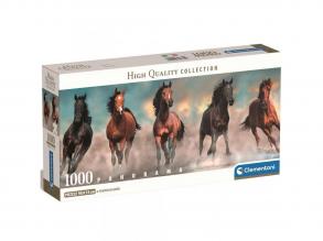 Galoppierende Pferde 1000 Teile HQC-Panorama-Puzzle 98x33cm - Clementoni