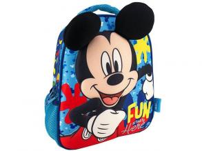 Mickey Mouse Fun Starts Here 3D Muster Rucksack 27x10x31cm