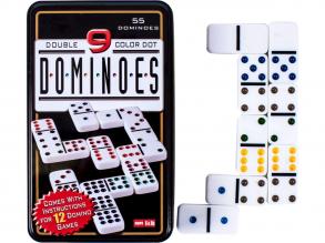 Domino-Set mit 55 Teilen in Metallbox