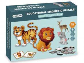 2IN1 magnetisches Puzzle - wilde Tiere, 86 Teile