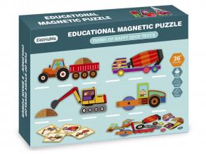 2IN1 Magnetisches Puzzle - Arbeitsmaschinen, 75 Teile