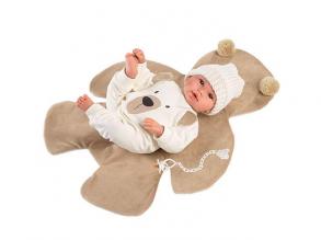 Llorens: Neugeborene 36cm weinende Puppe im Teddybärenkleid