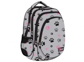 St.Right Paws vier Fach grau Schultasche, Rucksack 40x28x18cm