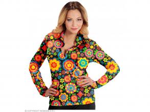 60er JAHRE BLUSE colorful flowers KOSTÜM FÜR DAMEN