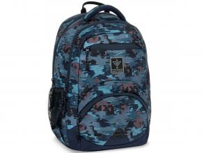 Ars Una: Hyde blau camouflage ergonomische Schultasche, Rucksack 33x45x24cm