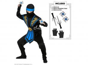 "BLAUER KOMBAT NINJA MIT WAFFENSET" KOSTÜM FÜR JUNGE