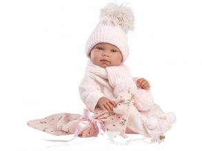 Llorens: Tina neugeborene Puppe in rosa Set mit Babydecke und Schnuller 43cm