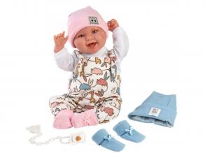 Llorens: 2 in 1 Tala und Talo 44cm neugeborene Babypuppe mit Stimme, rosa und blauem Zubehör