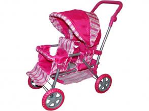 Baby Kinderwagen mit Fußstütze Korb rosa twin 63,5x39x75 cm