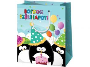 Herzlichen Glückwunsch zum Geburtstag! Pinguin Druck riesige Größe Geschenk Tasche 40x56x20cm