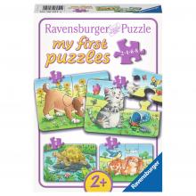 Niedliche Tiere Puzzle, 4 in 1