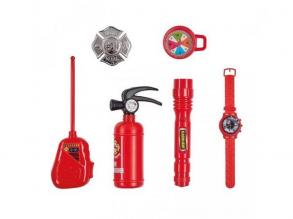 Feuerwehr Set 6 tlg. Feuerlöscher, Abzeichen;