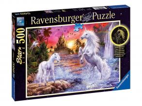 Puzzle 500 Teile - Einhörner am Fluss