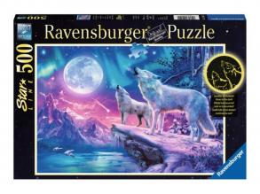 Puzzle 500 Teile - Wolf der Nordlichter