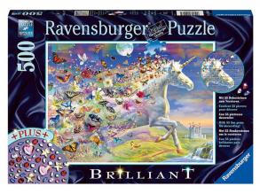 Puzzle 500 Teile - Einhorn mit Schmetterlingen