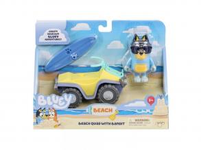 Bluey: Beach Quad Spielset mit Bandit-Figur