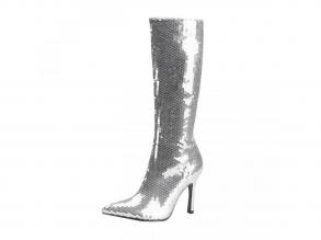 Pailletten Stiefel, silber