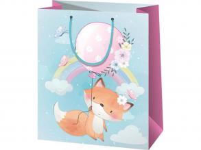 Niedliche Fuchs im Himmel Muster große Größe exklusive Geschenk Tasche 27x14x33cm