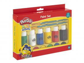 Play-Doh - Malset, 6 x 30 ml Acrylfarbe + 2 Pinsel + 5 Aquarellfarben